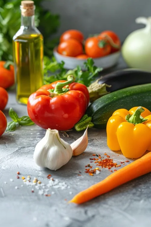 ingredientes fideuá de verduras en Thermomix
